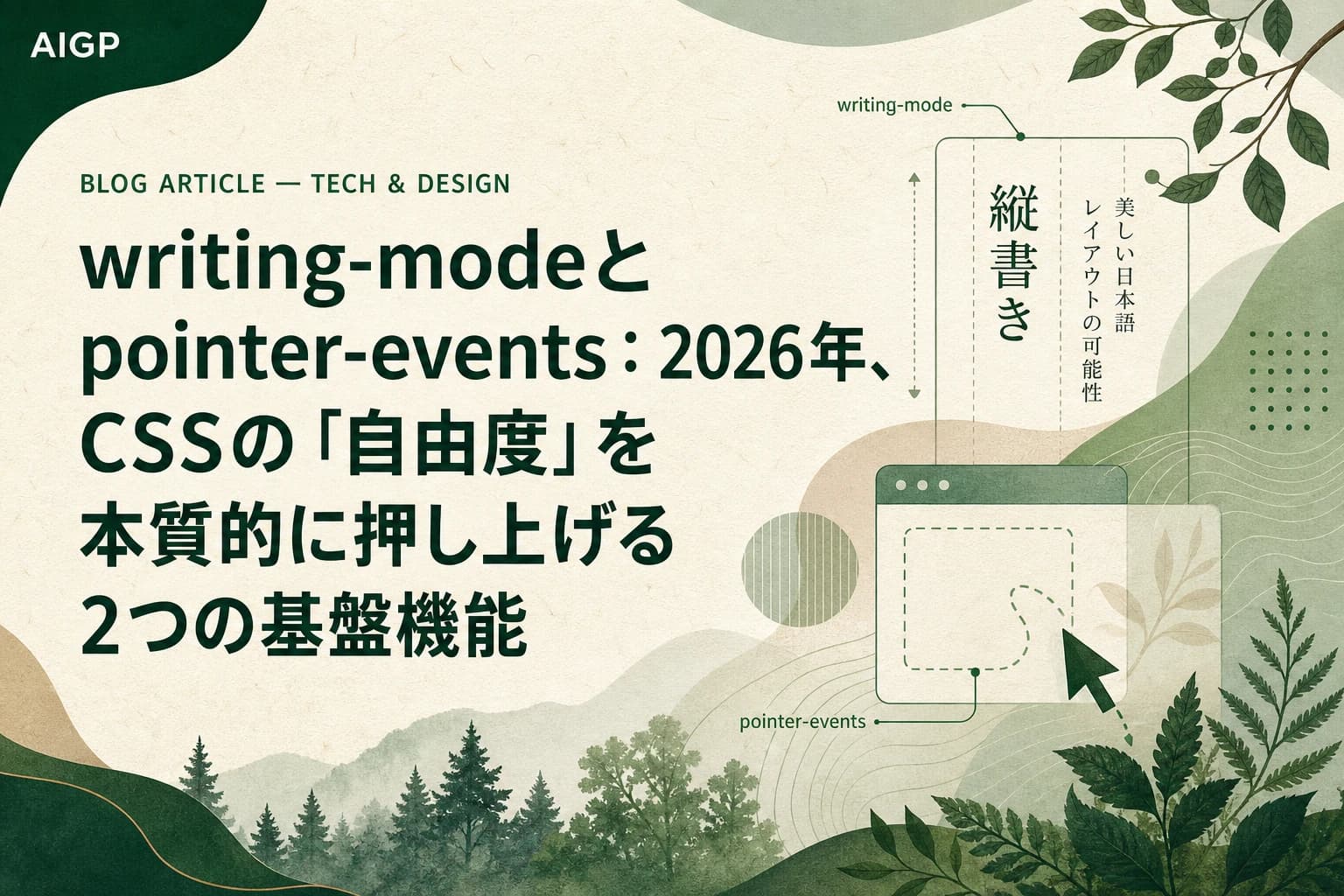 writing-modeとpointer-events:2026年、CSSの「自由度」を本質的に押し上げる2つの基盤機能