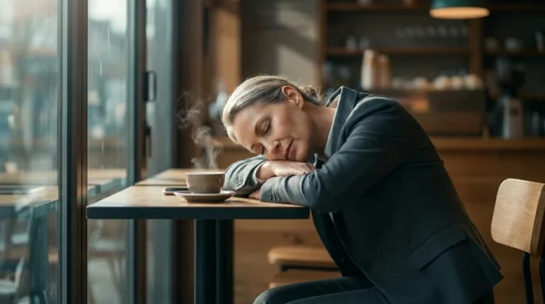 ガラス越しスーツの女性が眠るAI画像プロンプト作例【コピペ可】