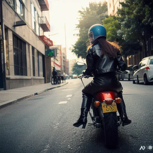 バイクの女性